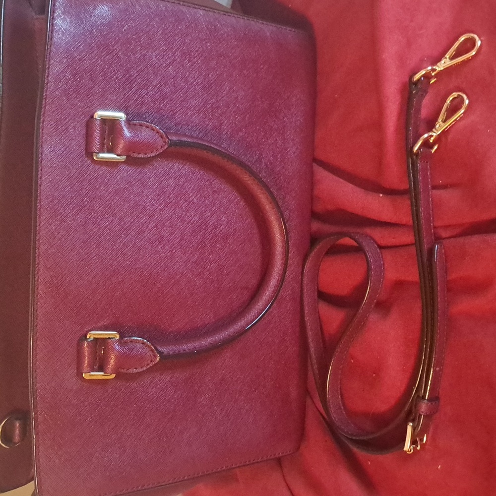 Michael Kors Burgundy Satchel or Crossbody Excellent Condition Like New - Picture 3 of 12